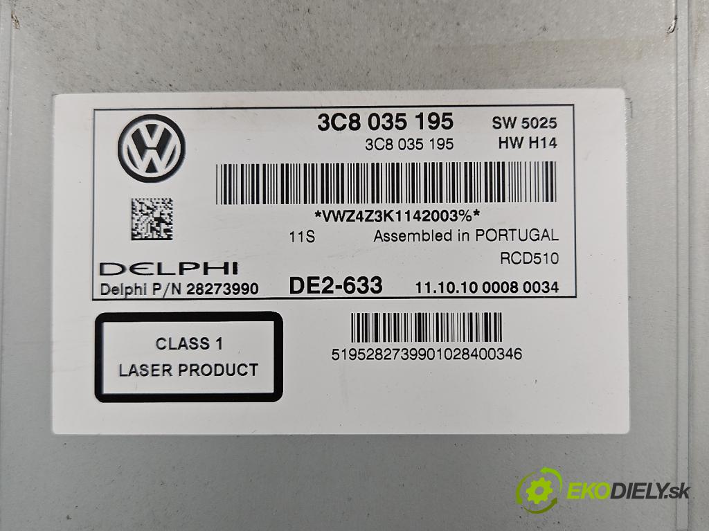 Vw Golf VI 2008-2013 1.4 TSI 122 HP manual 90 kW 1390 cm3 5- Radio originál 3C8035195