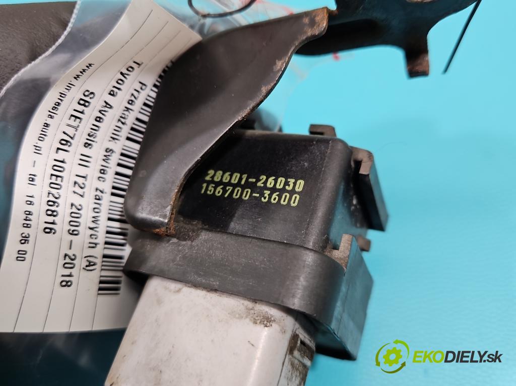 Toyota Avensis III T27 2009-2018 2.0 D4-D: 143 HP manual 105 kW 1995 cm3 5- Relé: svíčky: zařicích: 28610-67010 (Relé)