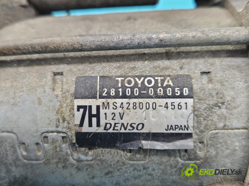 Toyota Yaris III 2011-2020 1.0 VVT-i: 69KM manual 51 kW 998 cm3 3- štartér 28100-0Q050 (Štartéry)