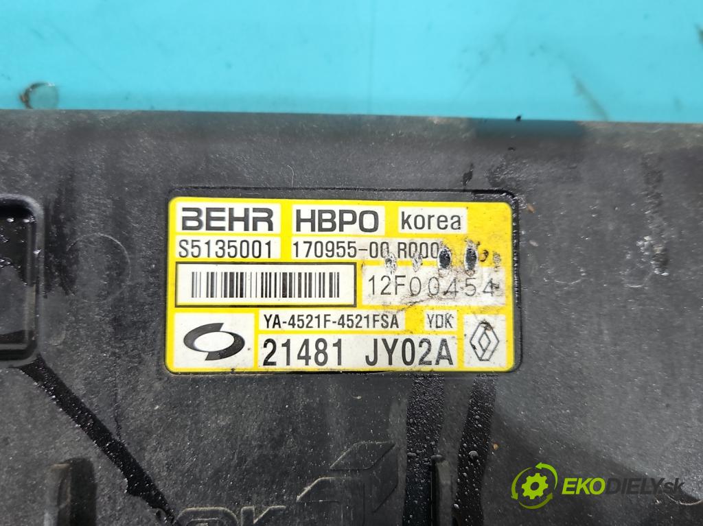 Renault Koleos I 2008-2016 2.0 dci 150 HP manual 110 kW 1995 cm3 5- Ventilátor chladiča 21481JY02A