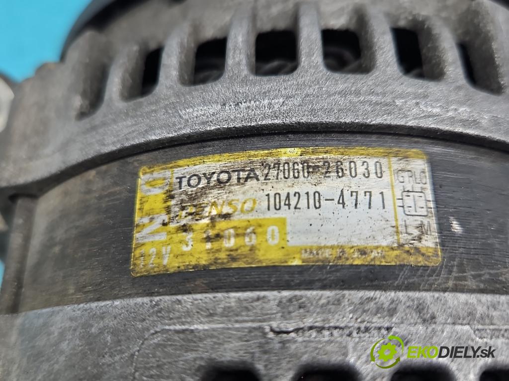 Toyota Rav4 III 2005-2012 2.2 D-CAT 177 HP manual 130 kW 2231 cm3 5- Alternator 27060-26030 (Alternátory)