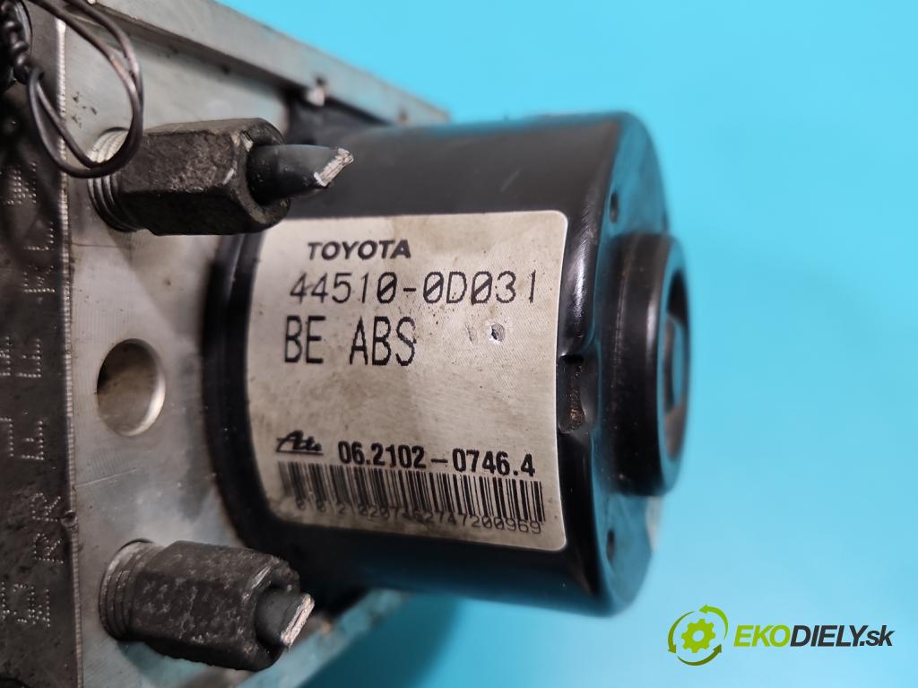 Toyota Yaris II 2005-2011 1.4 d4d 90 HP manual 66 kW 1364 cm3 5- čerpadlo abs 44510-0D031 (Pumpy ABS)