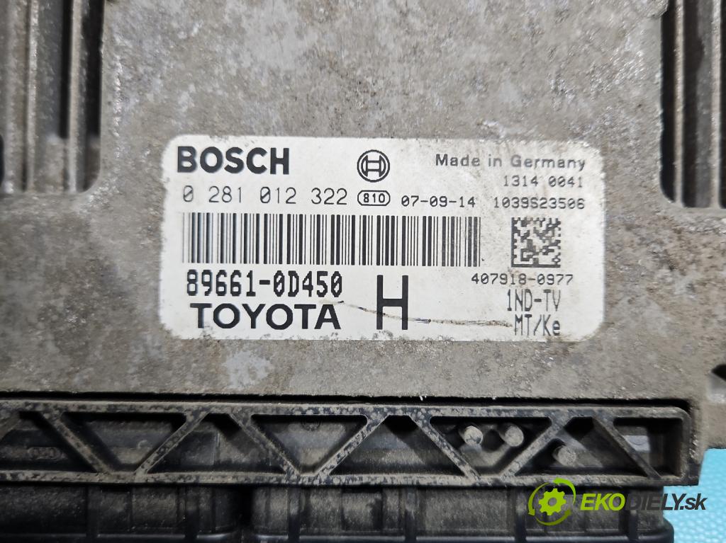 Toyota Yaris II 2005-2011 1.4 d4d 90 HP manual 66 kW 1364 cm3 5- riadiaca jednotka motora 0281012322