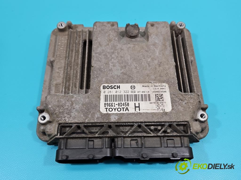 Toyota Yaris II 2005-2011 1.4 d4d 90 HP manual 66 kW 1364 cm3 5- riadiaca jednotka motora 0281012322