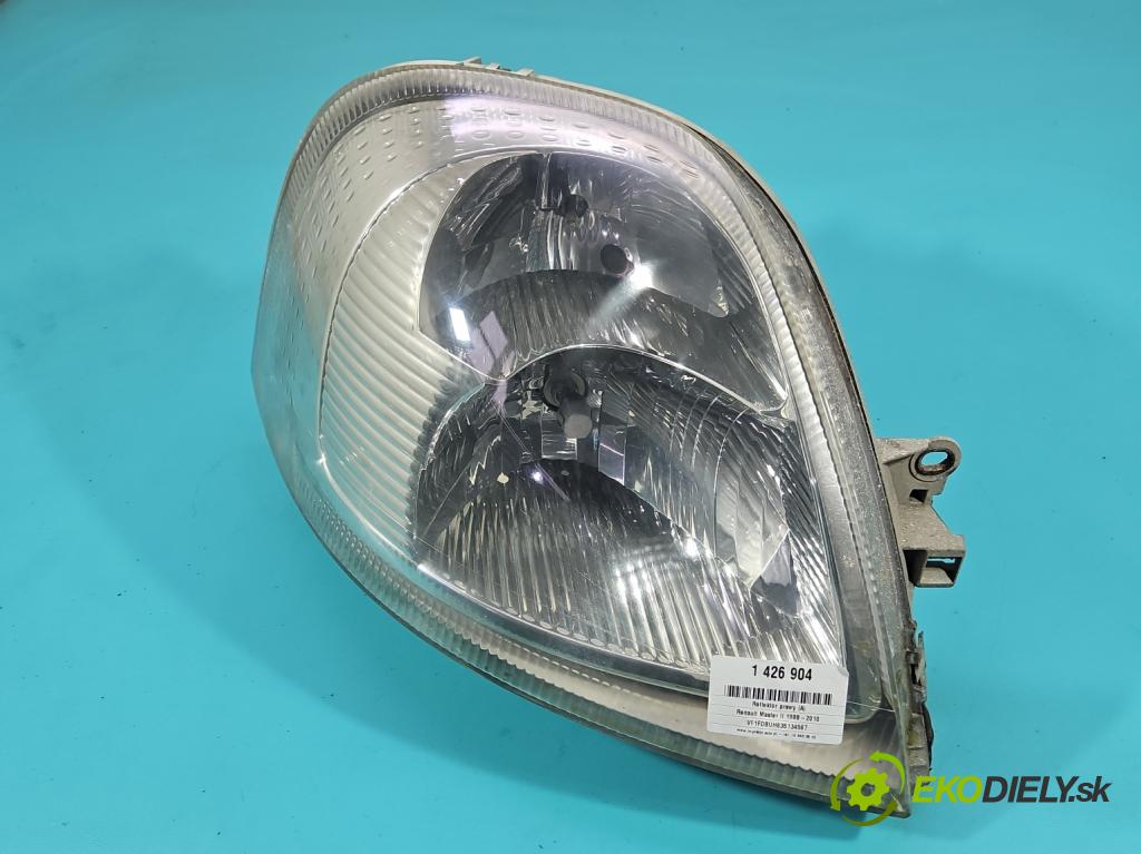 Renault Master II 1998-2010 2.5 dci 114 HP manual 84 kW 2463 cm3 5- Reflektor: pravý 8200163521 (Pravé)
