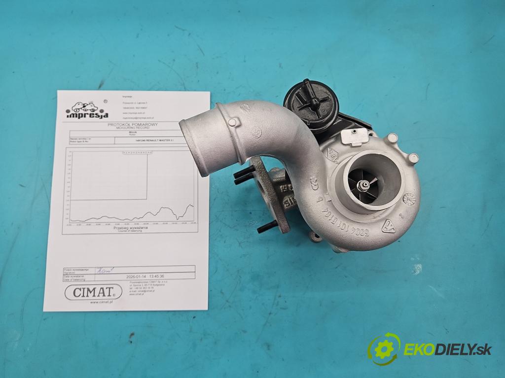 Renault Master II 1998-2010 2.5 dci 114 HP manual 84 kW 2463 cm3 5- turbodúchadlo, turbo repasovaná K03-055