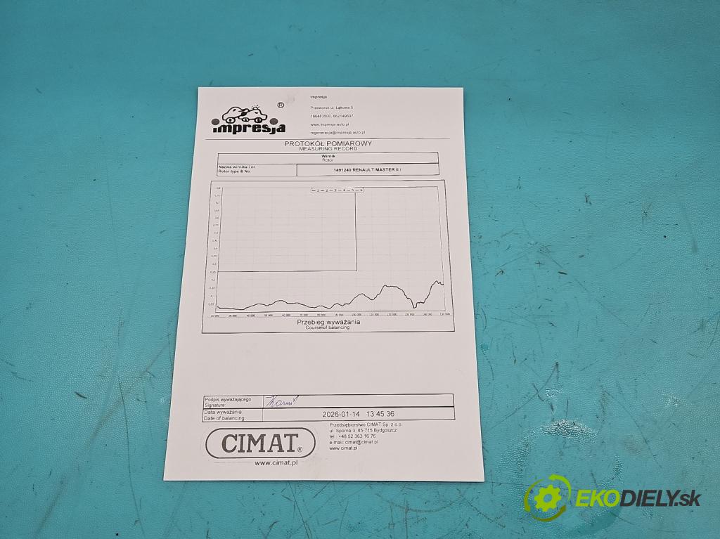 Renault Master II 1998-2010 2.5 dci 114 HP manual 84 kW 2463 cm3 5- turbodúchadlo, turbo repasovaná K03-055