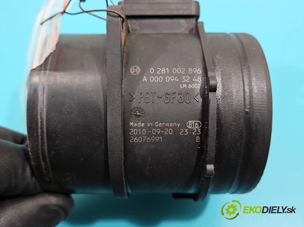 Vw Crafter 2006-2016 2.5 tdi 163 HP manual 120 kW 2461 cm3 5- průtokoměr: 0281002896 (Váhy vzduchu)