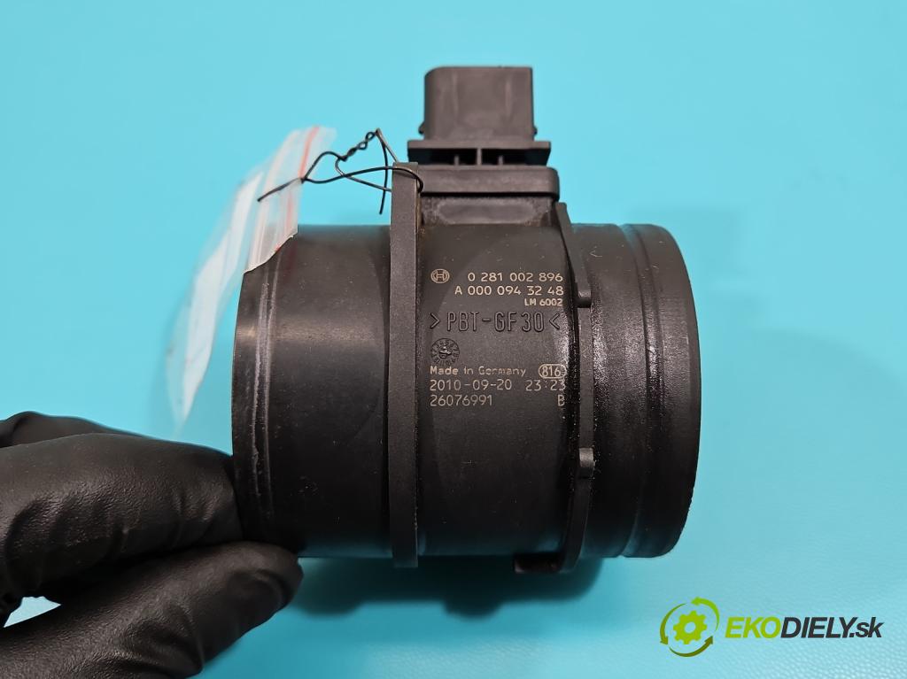 Vw Crafter 2006-2016 2.5 tdi 163 HP manual 120 kW 2461 cm3 5- průtokoměr: 0281002896 (Váhy vzduchu)