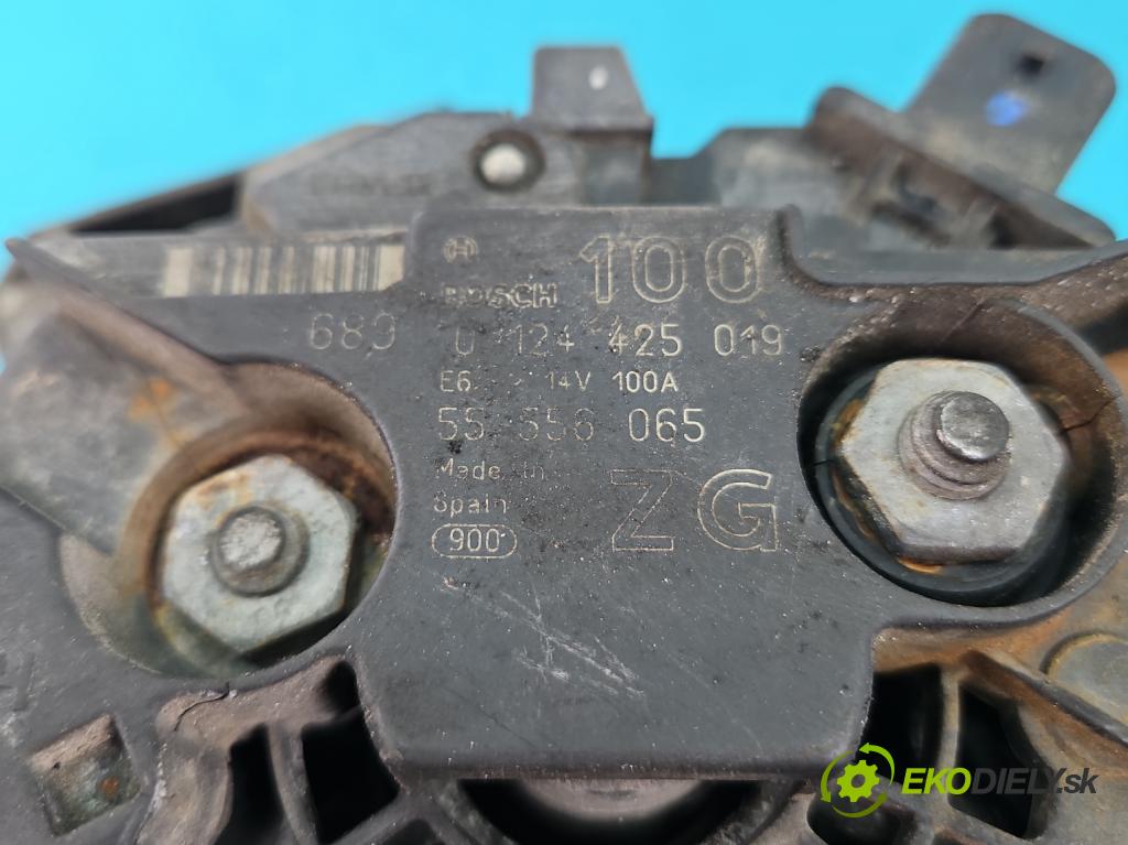 Opel Vectra C 2002-2008 2.0 T 175 HP manual 129 kW 1998 cm3 5- Alternator 0124425019 (Alternátory)