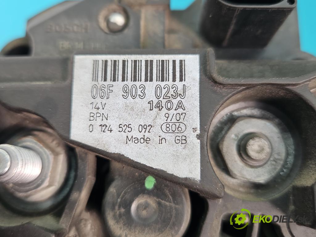 Audi A4 B7 2004-2008 2.0 TDi 170 HP manual 125 kW 1968 cm3 5- Alternator 06F903023J (Alternátory)