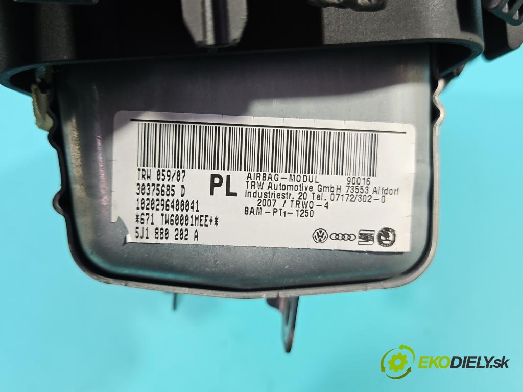 Skoda Roomster 1.4 TDi 69KM manual 51 kW 1422 cm3 5- airbag vzduch: spolujezdce: 5J1880202A (Airbag)