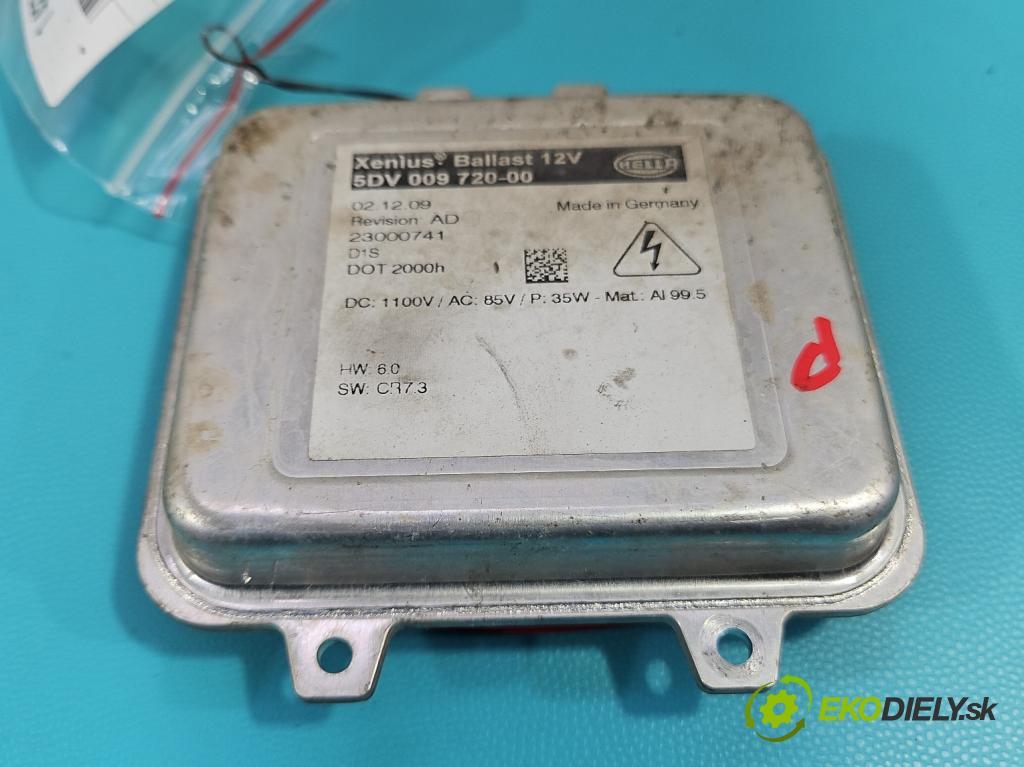 Opel Insignia A 2008-2017 2.0 CDTI 131 HP manual 96 kW 1956 cm3 5- střídač: xenon 5DV009720-00 (Riadiace jednotky xenónu)