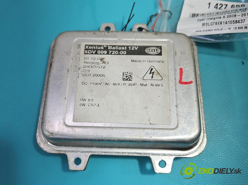 Opel Insignia A 2008-2017 2.0 CDTI 131 HP manual 96 kW 1956 cm3 5- střídač: xenon 5DV009720-00 (Riadiace jednotky xenónu)