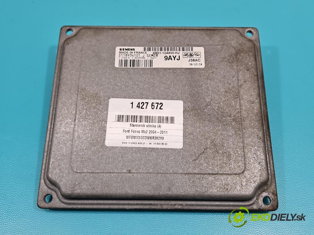 Ford Focus Mk2 2004-2011 1.6 16V 101 HP manual 74 kW 1596 cm3 5- riadiaca jednotka motora 4M51-12A650-HJ