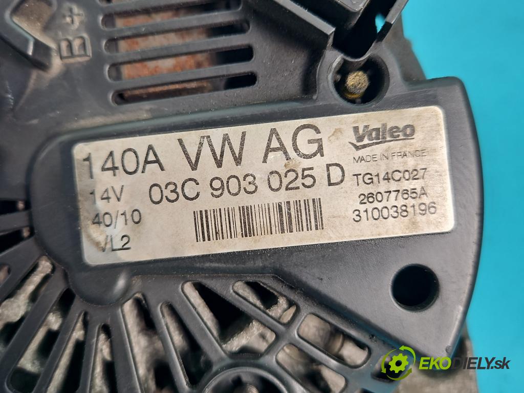 Vw Golf VI 2008-2013 1.4 TSI 122 HP manual 90 kW 1390 cm3 5- Alternator 03C903025D (Alternátory)