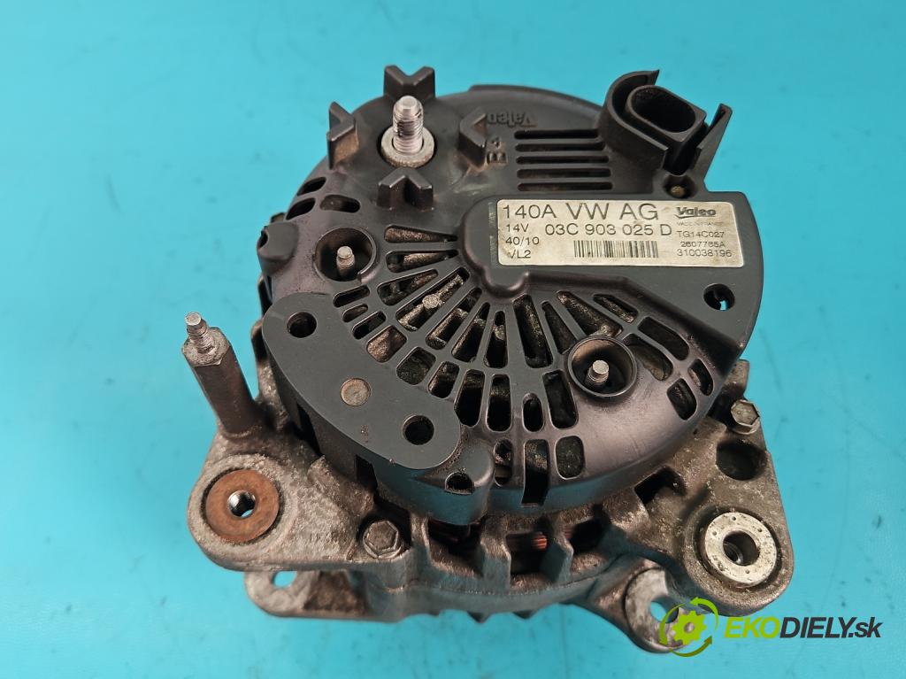 Vw Golf VI 2008-2013 1.4 TSI 122 HP manual 90 kW 1390 cm3 5- Alternator 03C903025D (Alternátory)
