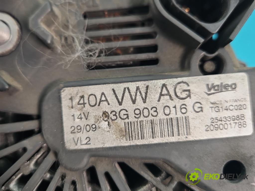 Audi Q5 2008-2016 2.0 TDi 170 HP automatic 125 kW 1968 cm3 5- Alternator 03G903016G (Alternátory)