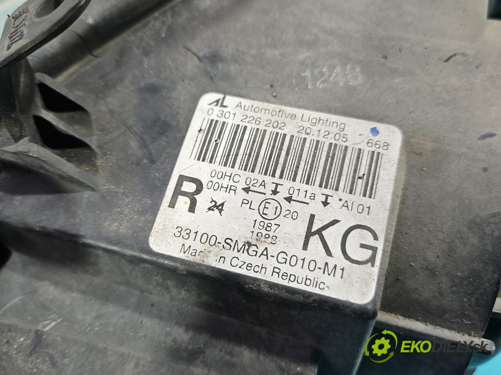 Honda Civic VIII 2006-2011 1,4.0 16v i-DSI: 83 HP manual 61 kW 1339 cm3 5- Reflektor: pravý  (Pravé)