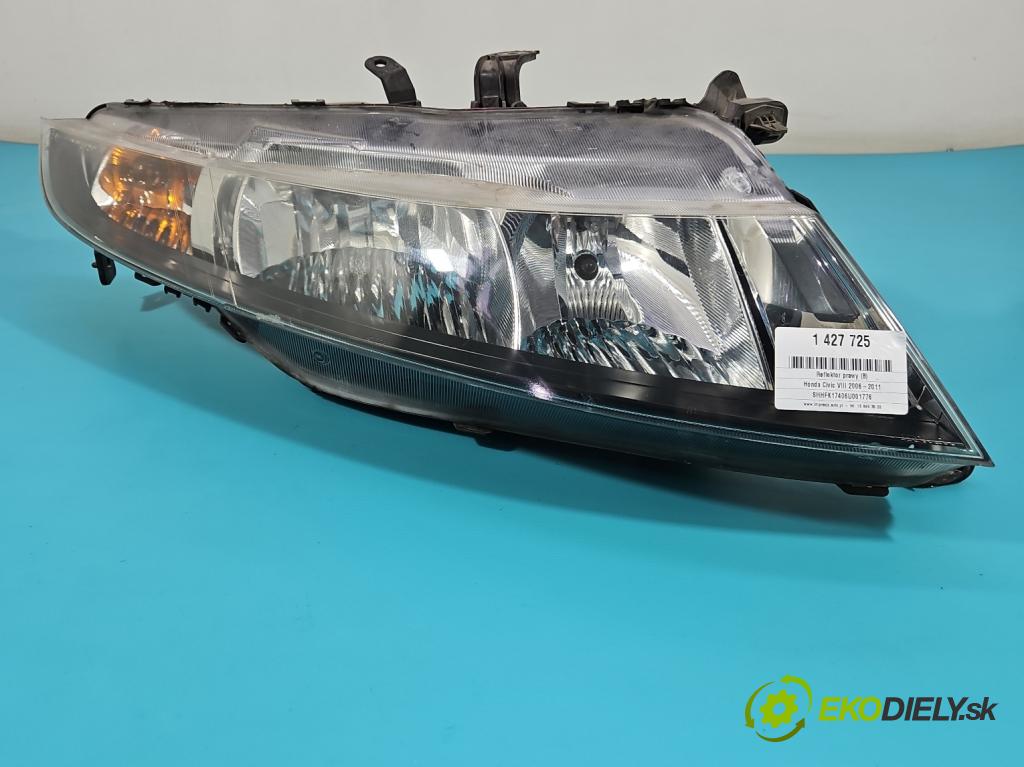 Honda Civic VIII 2006-2011 1,4.0 16v i-DSI: 83 HP manual 61 kW 1339 cm3 5- Reflektor: pravý  (Pravé)