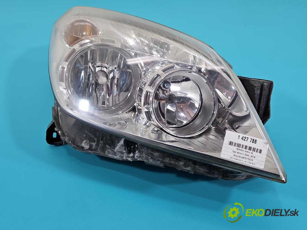 Opel Astra III 2004-2014 1.7 cdti 101 HP manual 74 kW 1686 cm3 5- Reflektor: pravý  (Pravé)