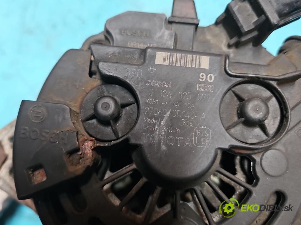 Toyota Avensis II T25 2003-2008 1.8 16V 129 HP manual 95 kW 1794 cm3 5- Alternator 0124325079 (Alternátor)