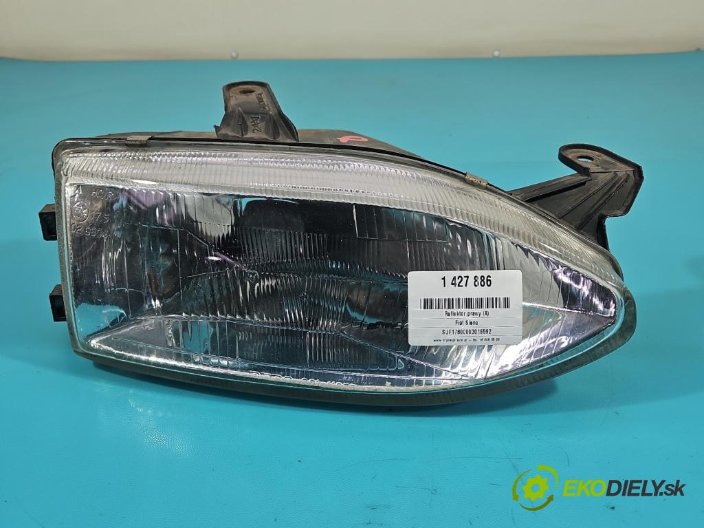 Fiat Siena 1.6 16V 102 HP manual 75 kW 1580 cm3 4- Reflektor: pravý  (Pravé)
