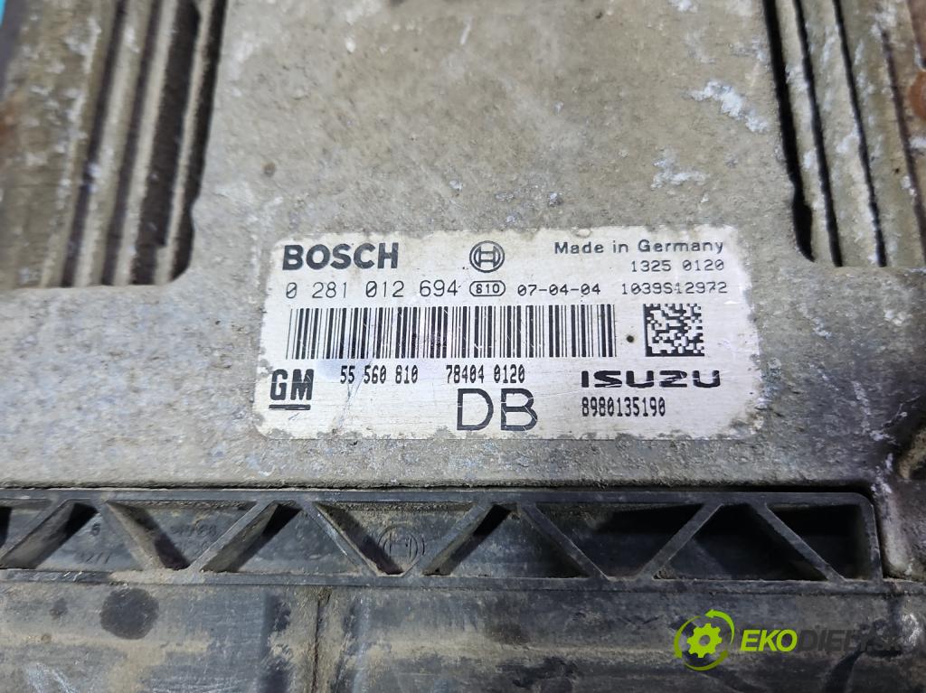 Opel Astra III 2004-2014 1.7 cdti 101 HP manual 74 kW 1686 cm3 5- riadiaca jednotka motora 0281012694