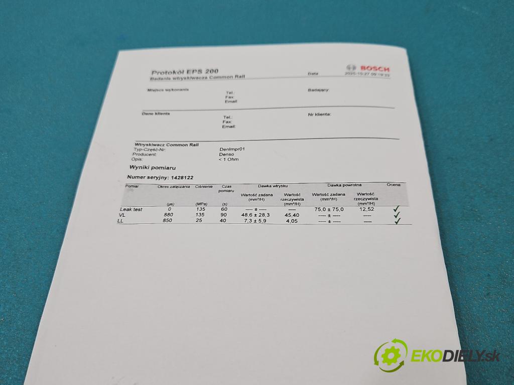 Toyota Avensis II T25 2003-2008 2.0 D4-D: 116 HP manual 85 kW 1995 cm3 5- vstrek 23670-0G010 (Vstrekovač paliva)