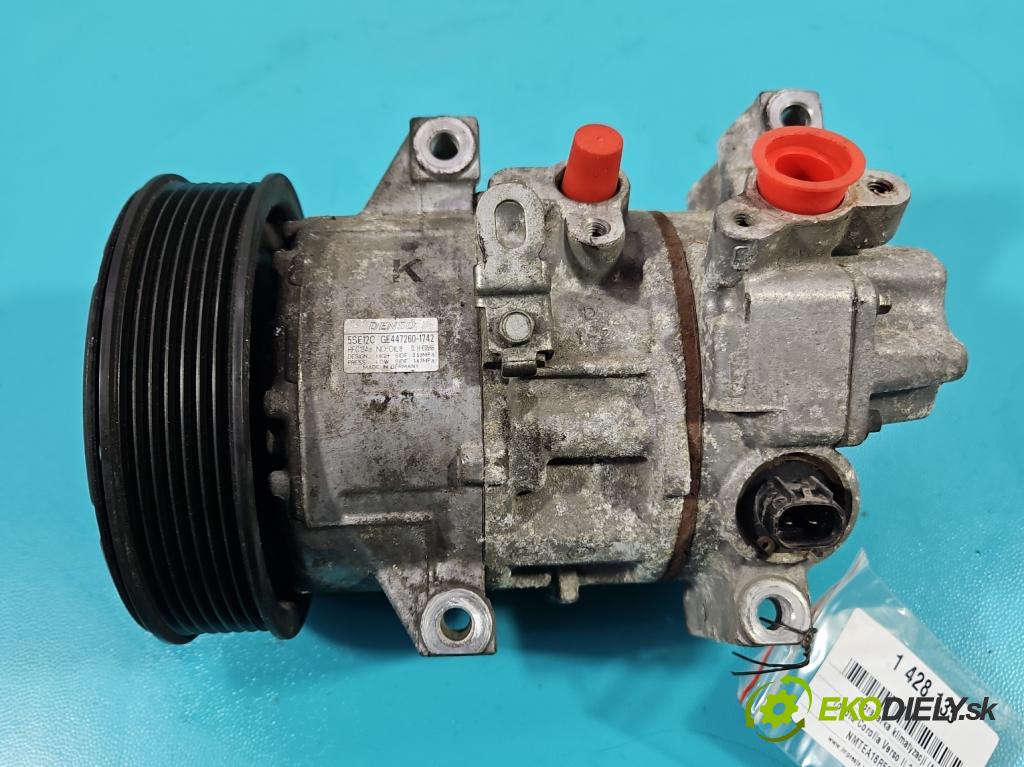 Toyota Corolla Verso II 2004-2009 2.2 D4D 136 HP manual 100 kW 2231 cm3 5- Kompresor: klimatizácie 447260-1742 (Kompresory klimatizácie)