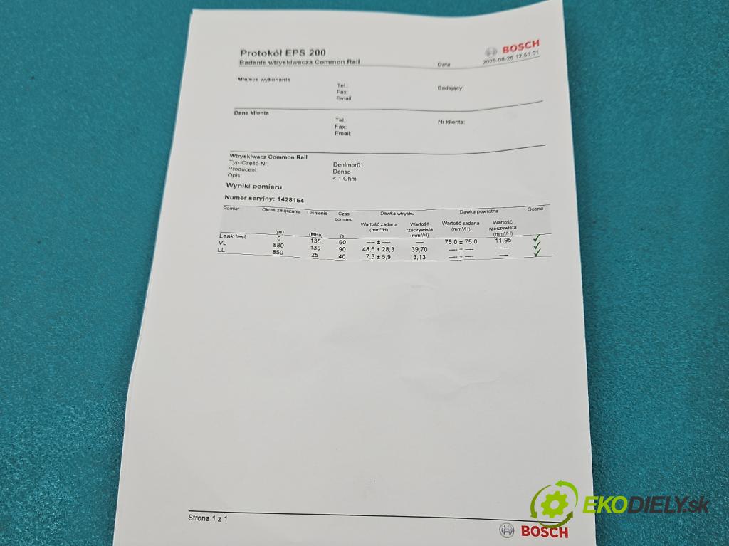 Toyota Corolla Verso II 2004-2009 2.2 D4D 136 HP manual 100 kW 2231 cm3 5- vstrek 23670-0R170 (Vstrekovač paliva)