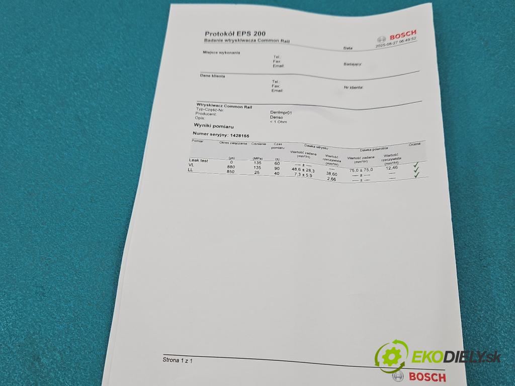 Toyota Corolla Verso II 2004-2009 2.2 D4D 136 HP manual 100 kW 2231 cm3 5- vstrek 23670-0R170 (Vstrekovač paliva)