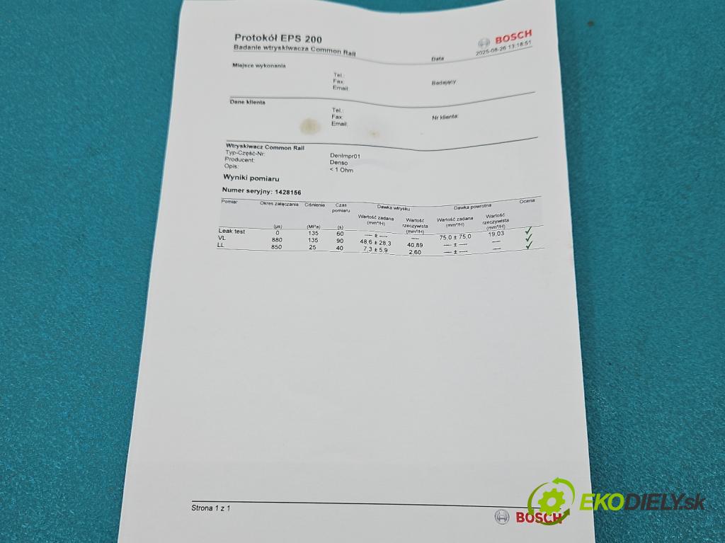 Toyota Corolla Verso II 2004-2009 2.2 D4D 136 HP manual 100 kW 2231 cm3 5- vstrek 23670-0R170 (Vstrekovač paliva)