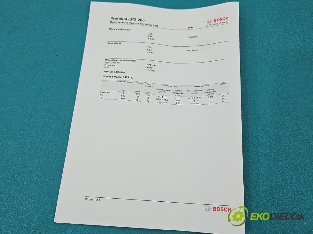 Toyota Corolla Verso II 2004-2009 2.2 D4D 136 HP manual 100 kW 2231 cm3 5- vstrek 23670-0R170 (Vstrekovač paliva)