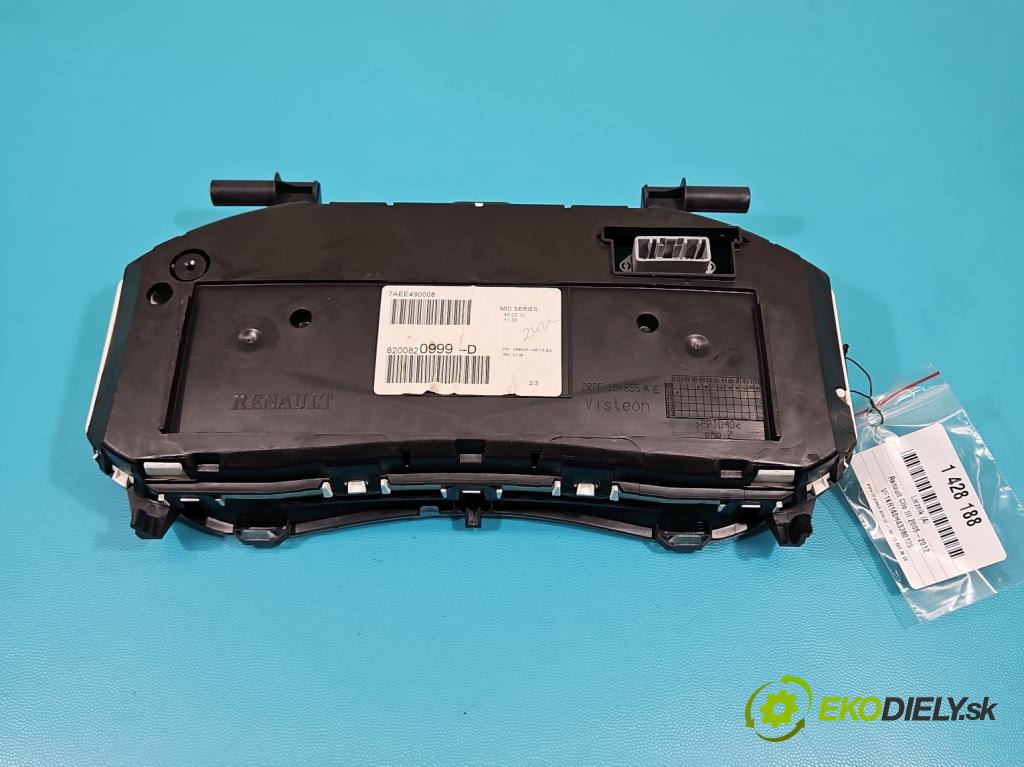 Renault Clio III 2005-2012 1,2.0 TCE: 101 HP manual 74 kW 1149 cm3 5- prístrojovka/ budíky 8200820999-D (Prístrojové dosky, displeje)