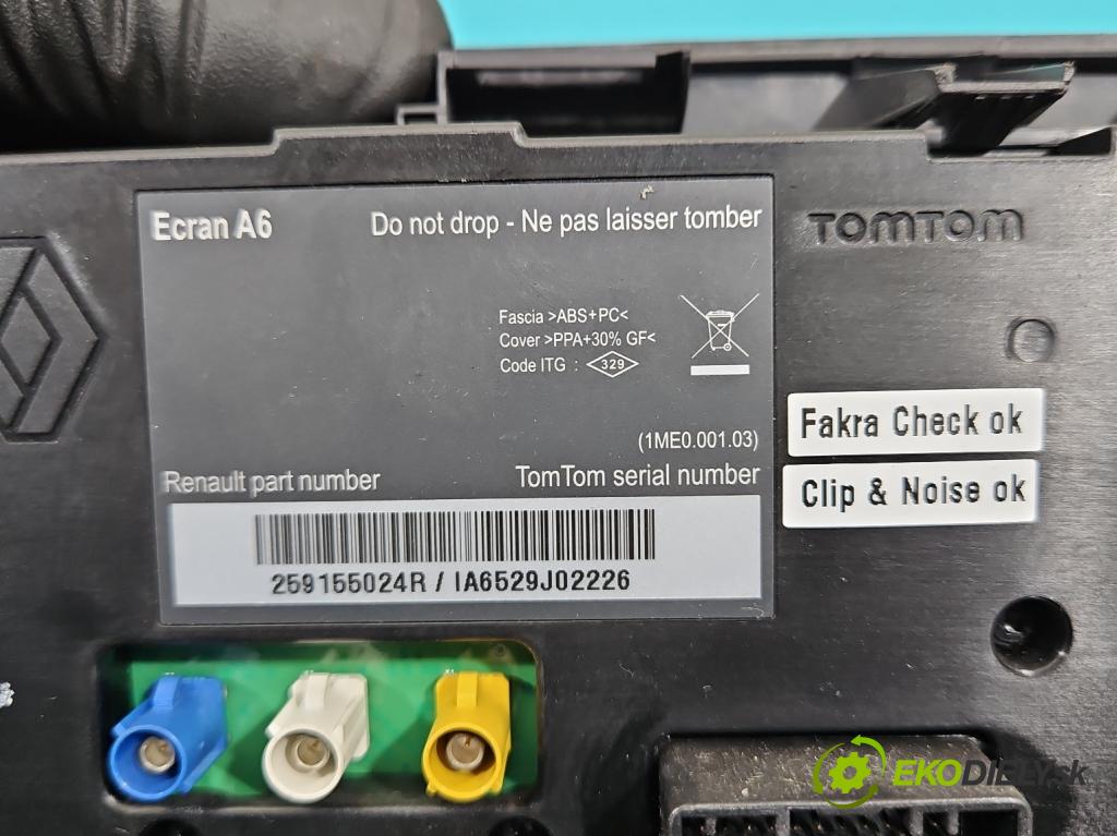 Renault Clio III 2005-2012 1,2.0 TCE: 101 HP manual 74 kW 1149 cm3 5- Zobrazit: 259155024R (Prístrojová doska, displej)
