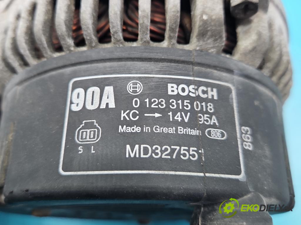 Mitsubishi Carisma 1.6 16V 90 HP automatic 66 kW 1597 cm3 5- Alternator 0123315018 (Alternátory)