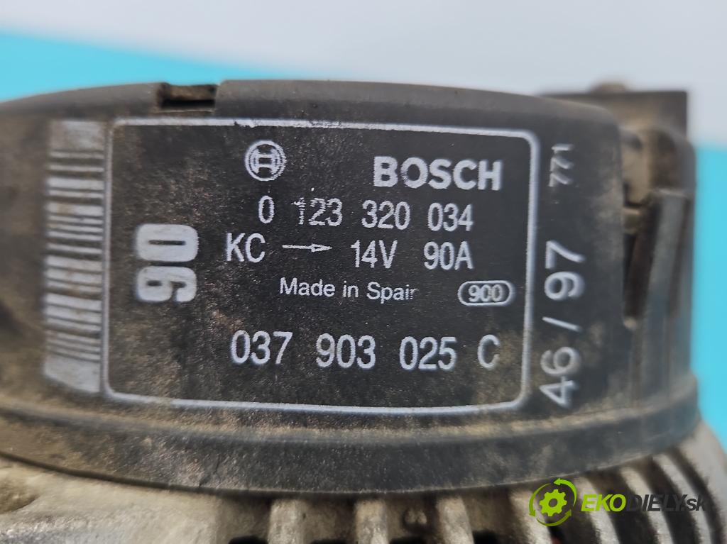 Audi A3 8L 1996-2003 1.8 20V 125 HP manual 92 kW 1781 cm3 3- Alternator 0123320034 (Alternátory)