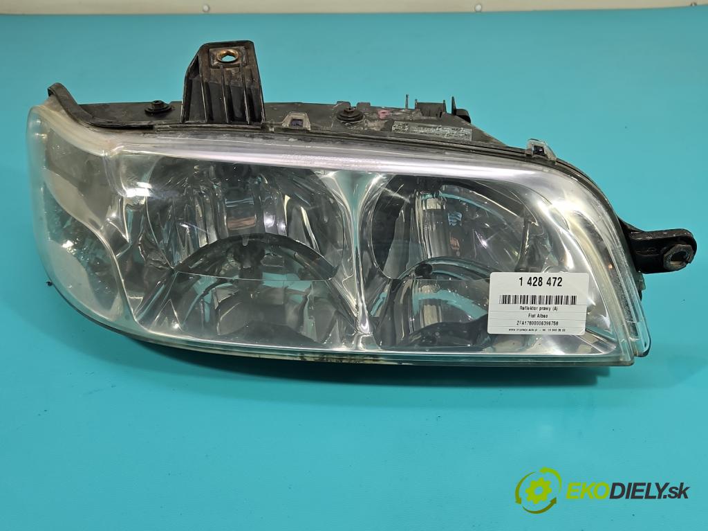 Fiat Albea 1.2 16V 80 HP manual 59 kW 1242 cm3 4- Reflektor: pravý 46840519 (Pravé)