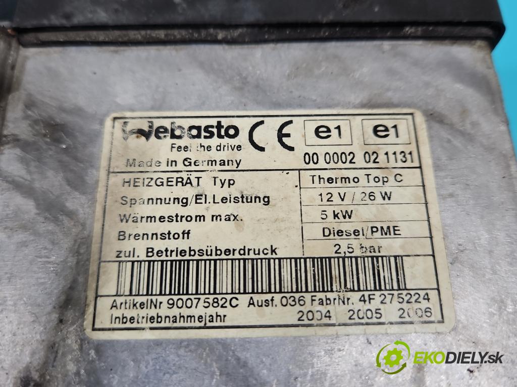 Vw Touareg I 2002-2010 2.5 tdi 174 hp automatic 128 kW 2461 cm3 5- Webasto 7L6815071C (Webasto (nezávislé topení))