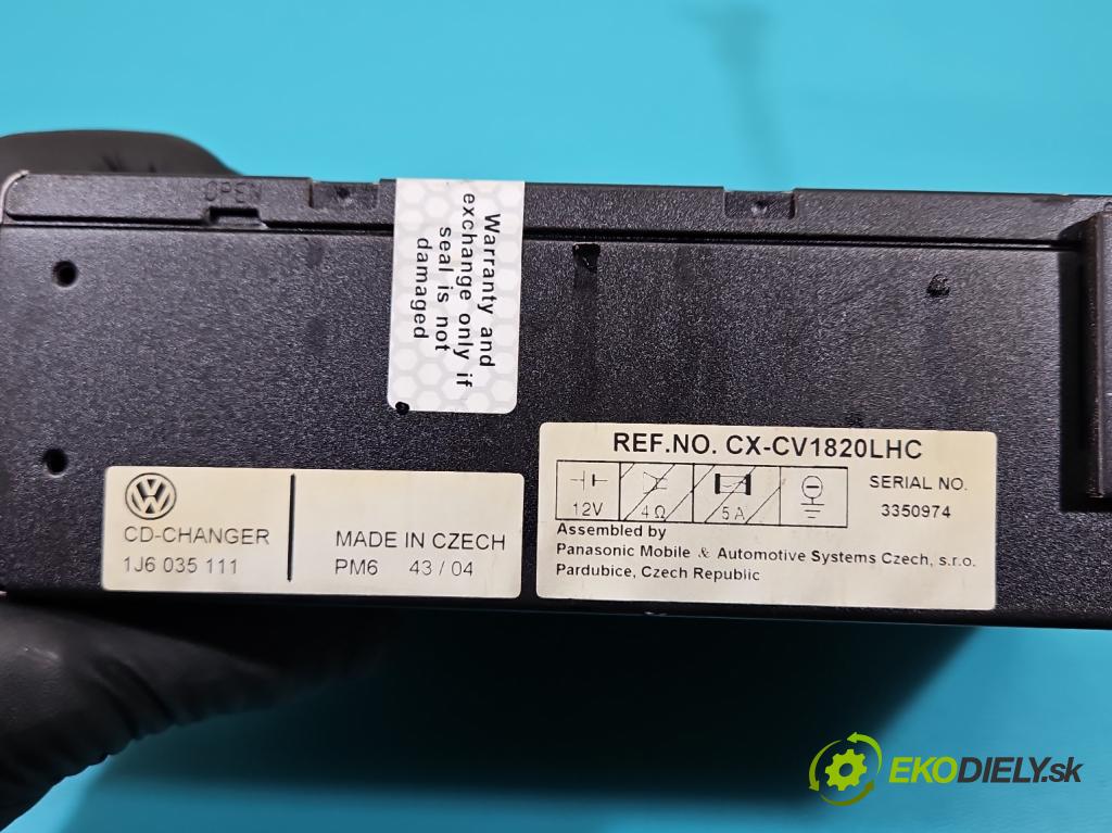 Vw Touareg I 2002-2010 2.5 tdi 174 HP automatic 128 kW 2461 cm3 5- Menič: cd 1J6035111 (CD menič)