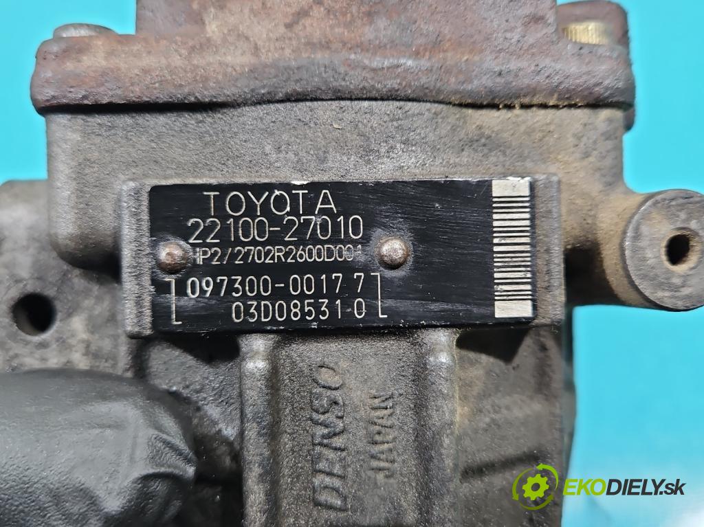 Toyota Corolla Verso I 2001-2004 2.0 D4D 90 HP manual 66 kW 1995 cm3 5- čerpadlo vstrekovacia 22100-27010 (Vstrekovacie čerpadlo)