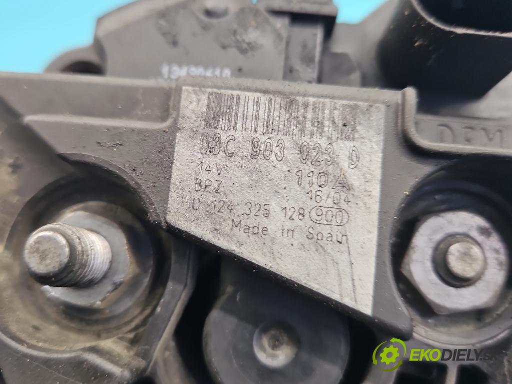 Vw Golf V 2003-2009 1.4 FSI 90 HP manual 66 kW 1390 cm3 3- Alternator 03C903023D (Alternátory)