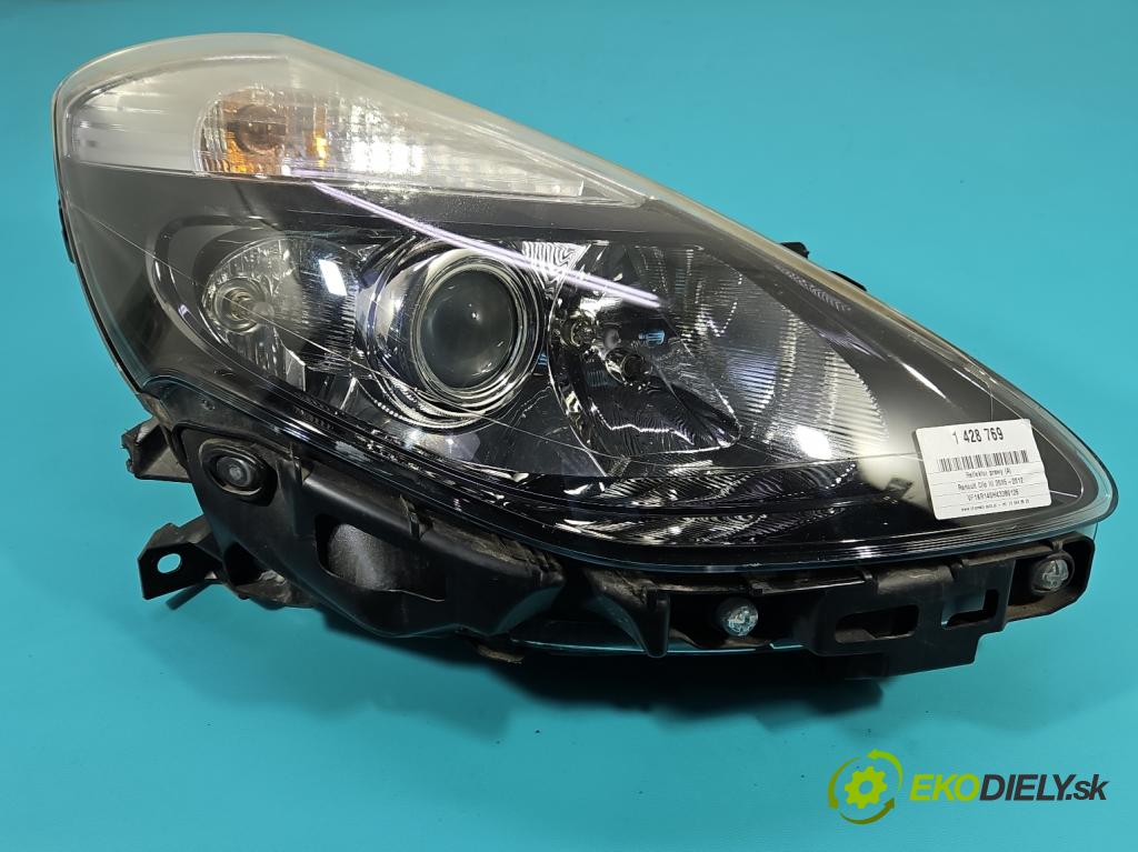 Renault Clio III 2005-2012 1,2.0 TCE: 101 HP manual 74 kW 1149 cm3 5- Reflektor: pravý 8200775878 (Pravé)