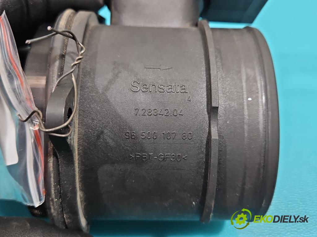 Peugeot 308 I 2007-2013 1.6 HDi 90 HP manual 66,2 kW 1560 cm3 5- průtokoměr: 9650010780 (Váhy vzduchu)