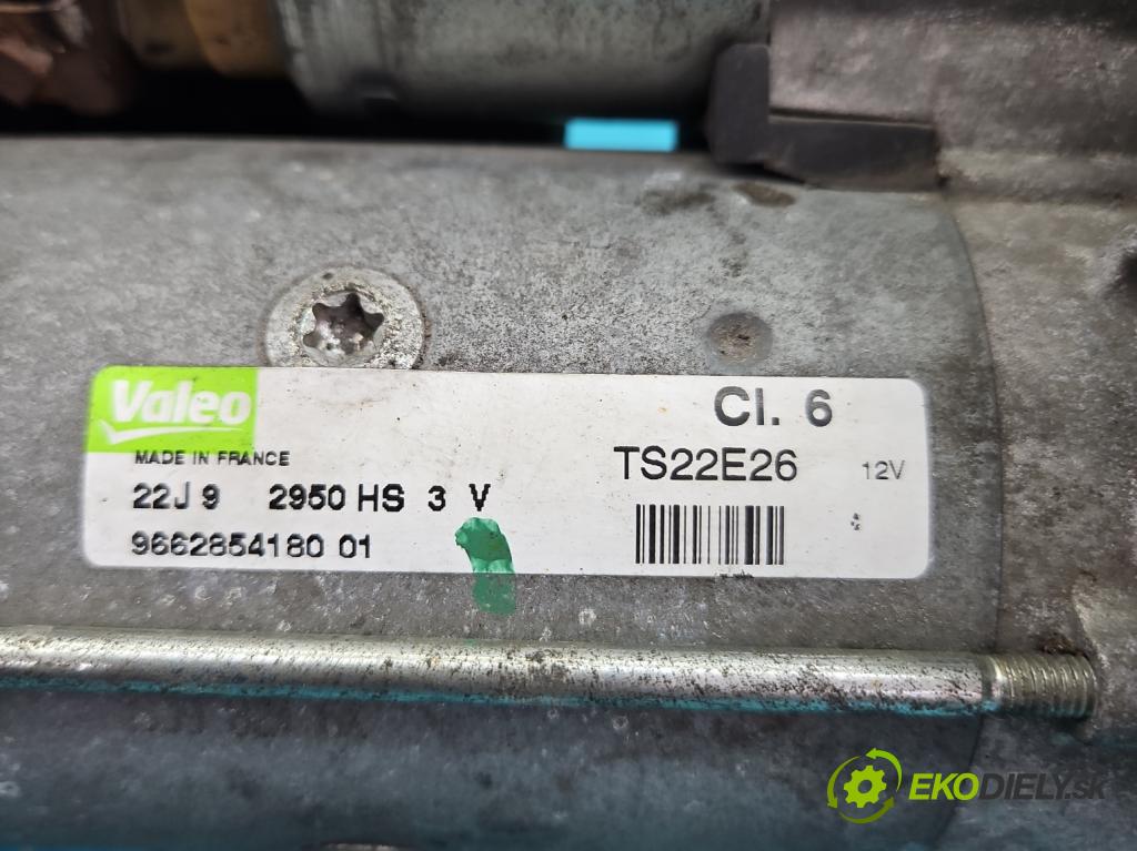 Peugeot 308 I 2007-2013 1.6 HDi 90 HP manual 66,2 kW 1560 cm3 5- štartér 9662854180 (Štartéry)