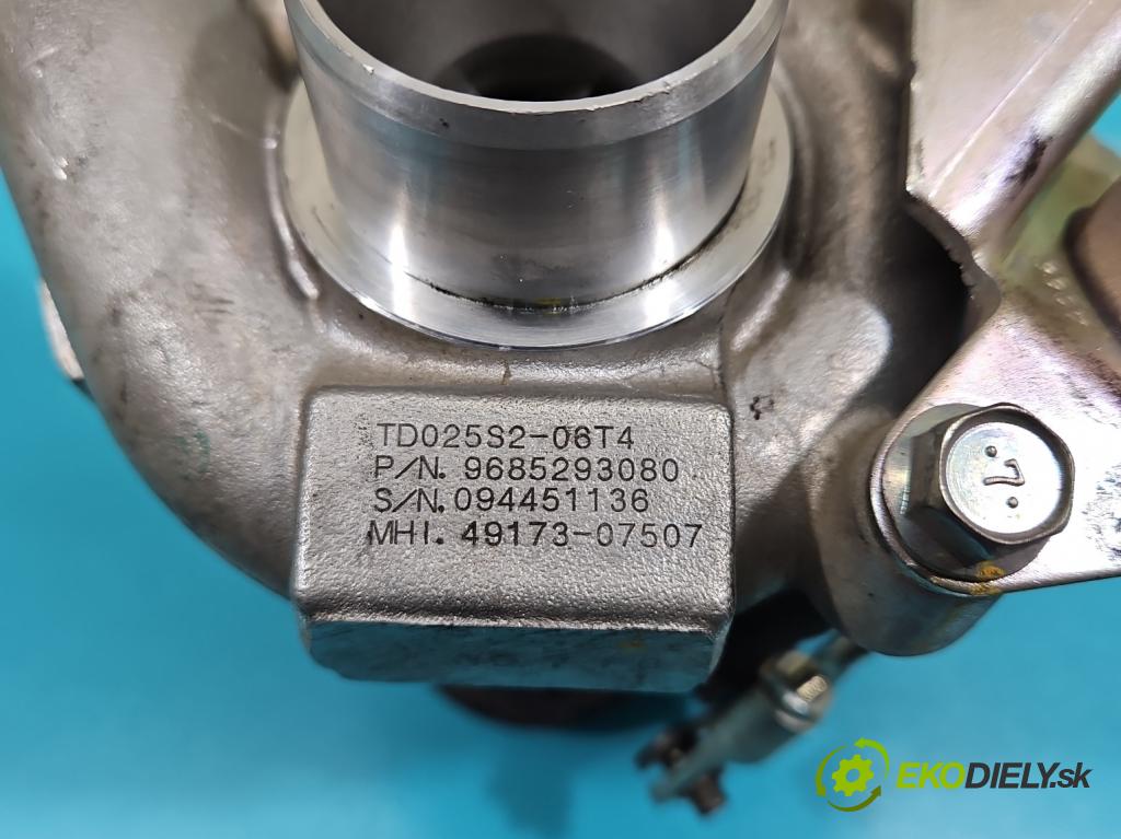 Peugeot 308 I 2007-2013 1.6 HDi 90 HP manual 66,2 kW 1560 cm3 5- turbodúchadlo, turbo 49173-07507 (Turbodúchadlo (kompletné))