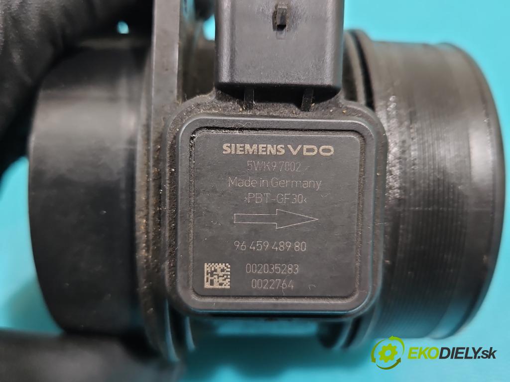 Peugeot 407 2.0 HDi 136 HP manual 100 kW 1997 cm3 5- průtokoměr: 5WK97002 (Váhy vzduchu)