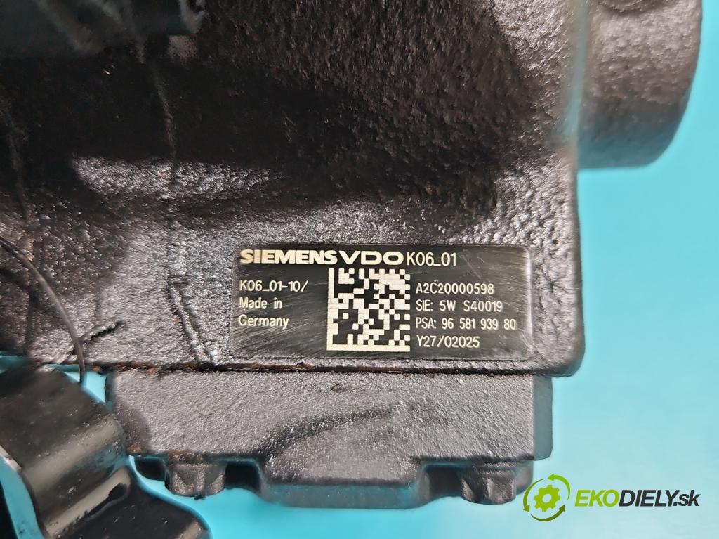 Peugeot 407 2.0 HDi 136 HP manual 100 kW 1997 cm3 5- čerpadlo vstrekovacia 9658193980 (Vstrekovacie čerpadlo)