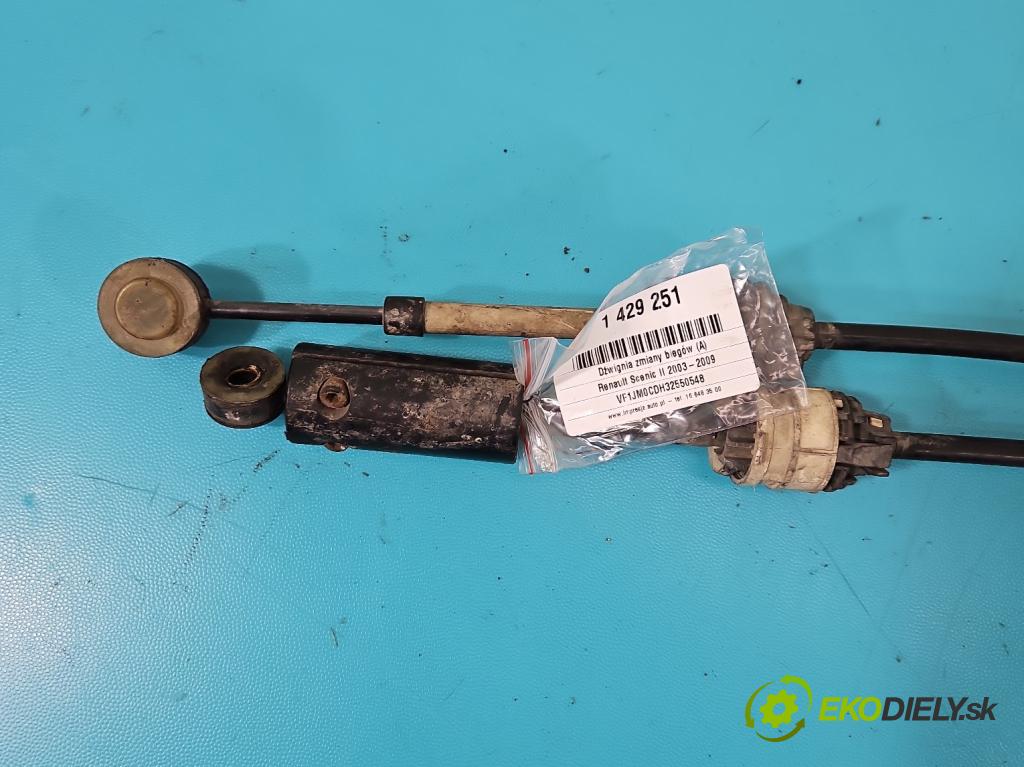 Renault Scenic II 2003-2009 1.6 16V 113 HP manual 83 kW 1598 cm3 5- Páka: Změny: stupeň,rýchlosť 8200963223 (Rýchlostná páka (kulisa))